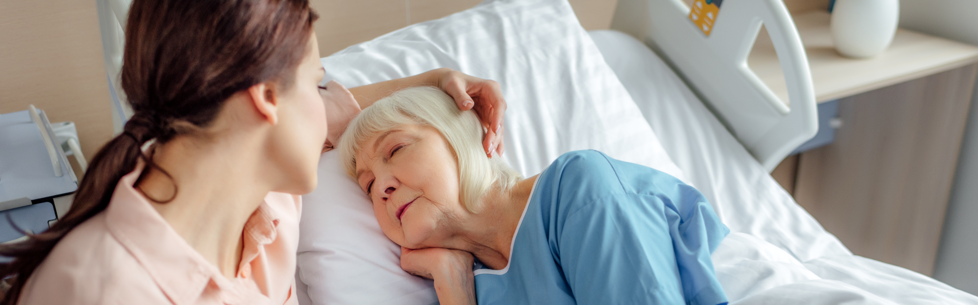 woman taking care of elderly