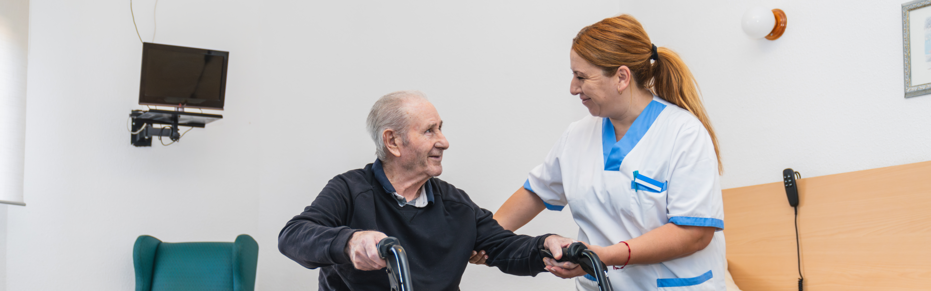 woman assisting elderly